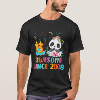 13 Jahre alt 13. Geburtstag Panda Unicorn Girl Par T-Shirt