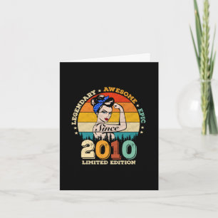 13 Jahre alt 2010 Vintages Geschenk Frauen 13. Geb Karte