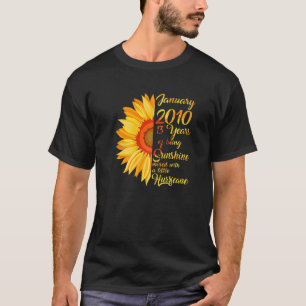 13 Jahre alt Geboren im Januar 2010 13. Geburtstag T-Shirt