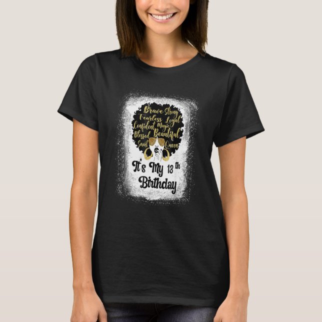 13 Jahre alt Leopard Melanin Girl Es ist mein Gebu T-Shirt (Vorderseite)