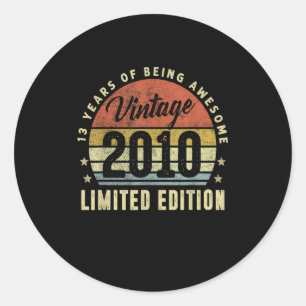 13 Jahre alte Vintage 2010 Limited Edition 13. Geb Runder Aufkleber