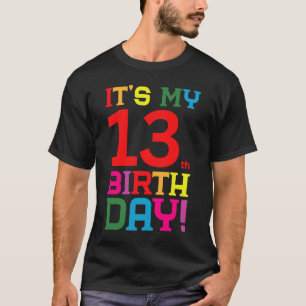 13 Jahre alter farbenfroher Glückwunsch zum Geburt T-Shirt