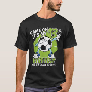 13 Jahre alter Fußballspieler Junge 13. Geburtstag T-Shirt