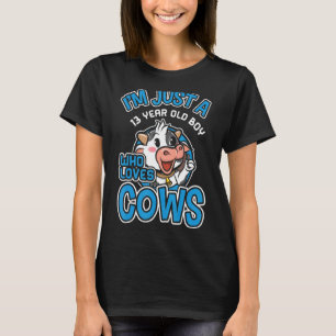 13 Jahre alter Junge, der Liebe Kühe Tiere Kinder T-Shirt