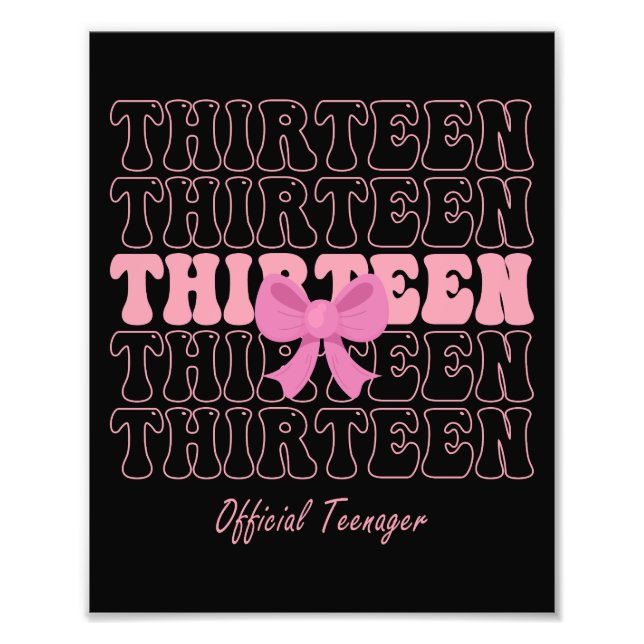 13 Jahre alter rosa Coquette Bow Offizieller Teena Fotodruck (Vorne)