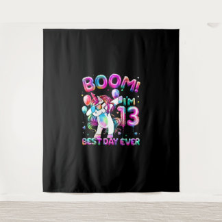 13 Jahre Altes Dabbing Einhorngeschenke 13. Geburt Wandteppich