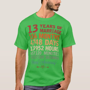 13 Jahre Ehepaar Countdown 13. Hochzeit A T-Shirt