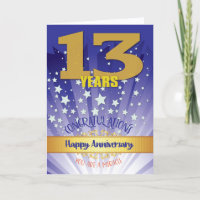 13 Jahre Erholung Jahrestag kühne Zahl