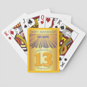 13 Jahre Golden Ray 12 Step INDIVIDUELLER NAME Spielkarten