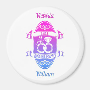 13 Jahre traditioneller Spitzenplatz 13. Hochzeits Magnet