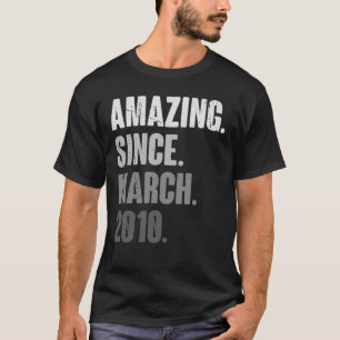 13 Jahre Vintag 2010 März Geburtstag 13. Deko T-Shirt