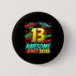 13-jährig für Jungen 13. Geburtstag Junge 13-jähri Button