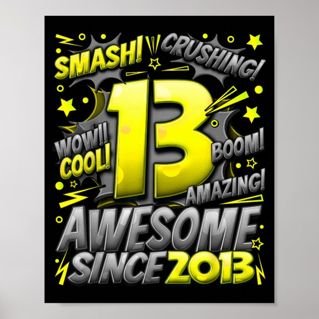 13-jährig für Jungen 13. Geburtstag Junge 13-jähri Poster (Vorne)