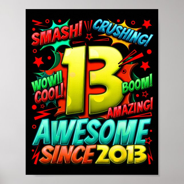 13-jährig für Jungen 13. Geburtstag Junge 13-jähri Poster (Vorne)
