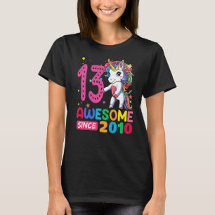 13-jährige Girls Teens Flossing Einhorn 13. Bir T-Shirt