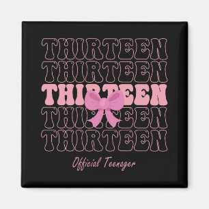 13-jähriger rosa Coquette-Bogen offizieller Teenag Magnet