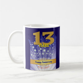 13-jähriges CUSTOM Erholung Jahrestag kühne Zahl Kaffeetasse