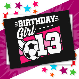 13-jähriges Fußball-Mädchen zum 13. Geburtstag Postkarte