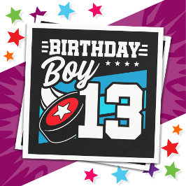 13-jähriges Hockey Party Thema 13. Geburtstag Jung Serviette