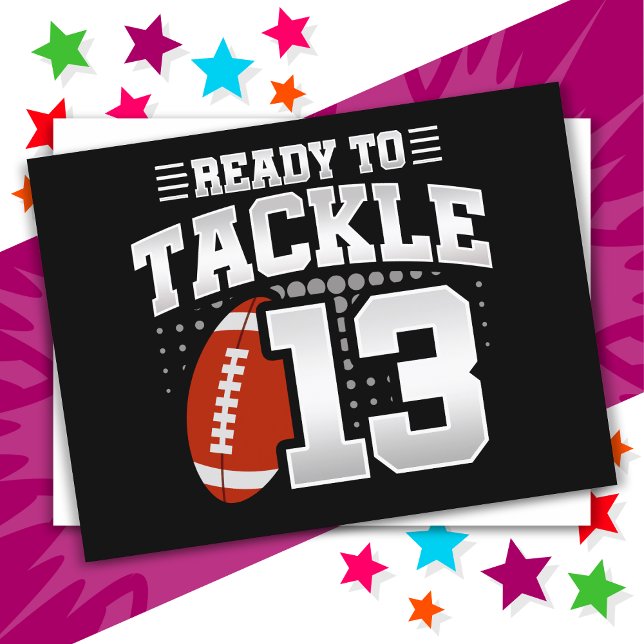 13-jähriges Tackle Football Party 13. Geburtstag Postkarte (Von Creator hochgeladen)