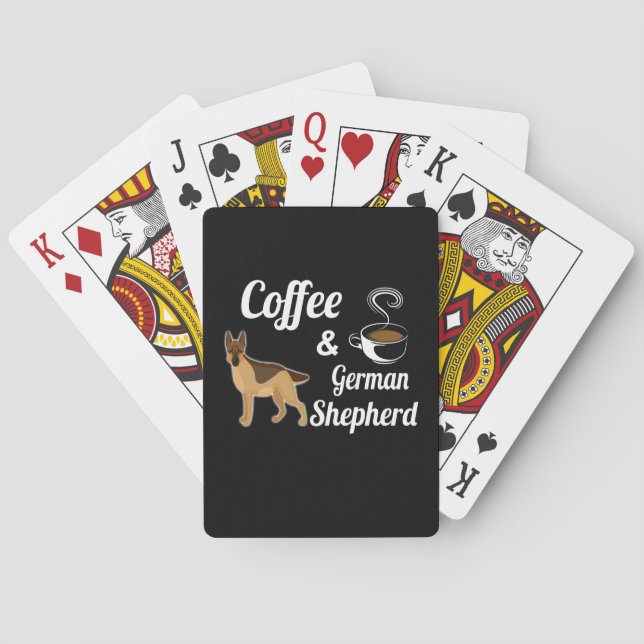 13 Kaffee und deutscher Hirte Spielkarten (Rückseite)