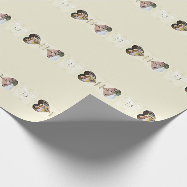 13. Lace-like 2 Fotos Heart Frames Geschenkpapier (Ecke)