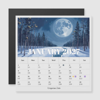 13-Monate-Mondphasen-Tierkreis Januar-Kalender Magnetkarte
