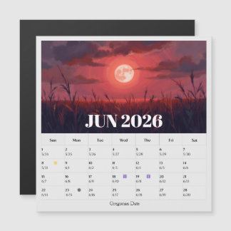 13-Monats-Mondphasen-Tierkreiszeichen-Kalender Magnetkarte