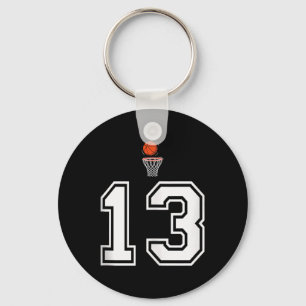 13 Nummer Basketball Stil Vintag weißer Tank Top Schlüsselanhänger