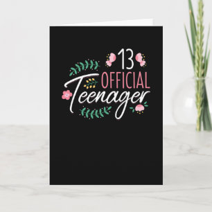 13 Offizielle Teenagermädchen Geburtstagsgeschenk Karte