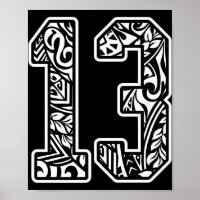 13 Polynesischer Tattoo Nummer 13 Sportfächer Dunk