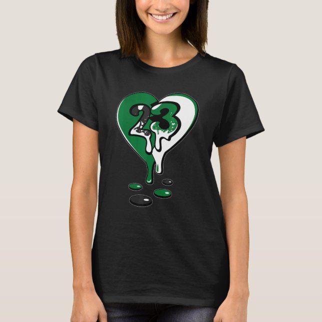 13 Retro Loser Green 23 Dripping Heart Concord 13 T-Shirt (Vorderseite)