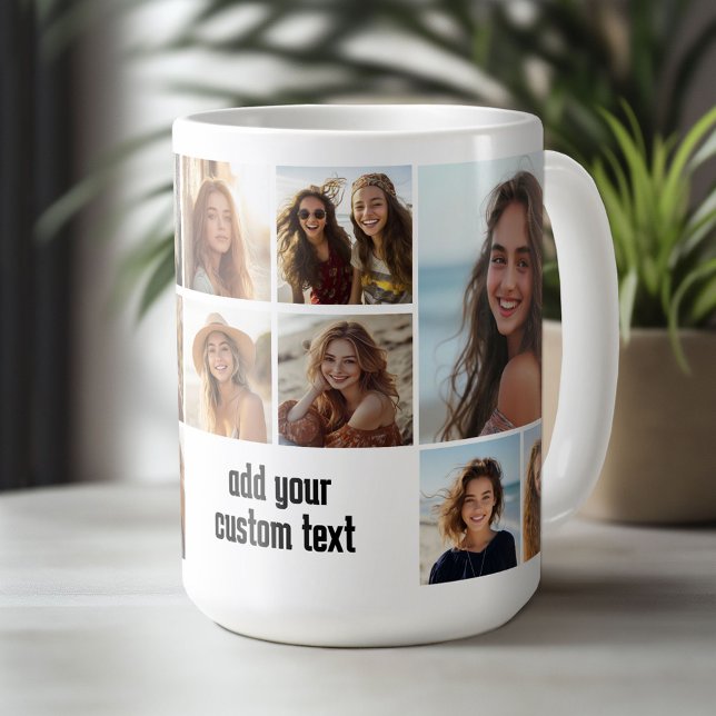13 Schwarzer Text im Schwarzen Schwarzen Hintergru Kaffeetasse (Custom Photo Mug)