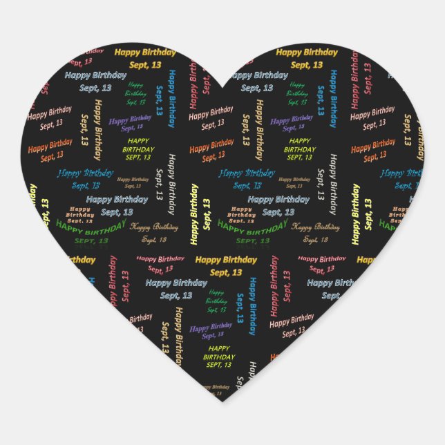 13. September Herz-Aufkleber (Vorderseite)