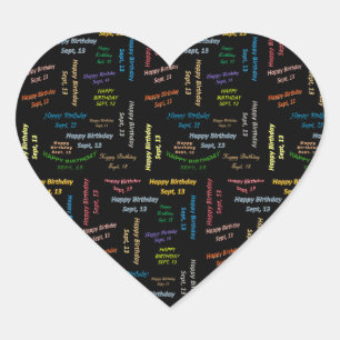 13. September Herz-Aufkleber