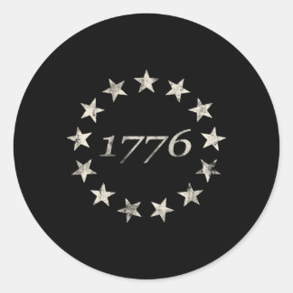 13 Star Flag Betsy Ross erschütterte amerikanische Runder Aufkleber