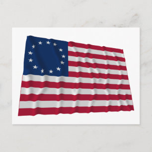13-Sterne-Flagge, Betsy Ross Muster Postkarte