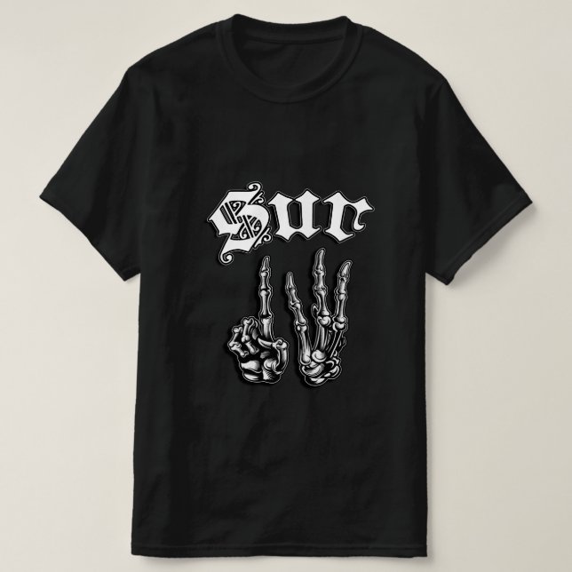 13 Sur. Schwarzer T - Shirt (Design vorne)