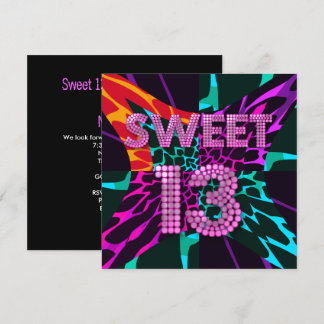13. Sweet 13 Geburtstagsparty Mixed Animal Print Einladung