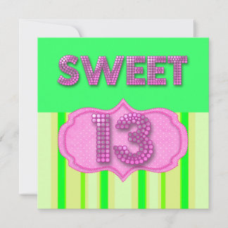 13. Sweet 13 Geburtstagsparty Pink Limon Moderne Einladung