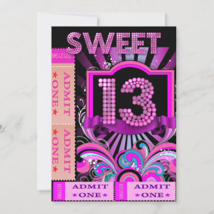 13. Sweet 13 Geburtstagsparty Ticket Eintritt Einladung
