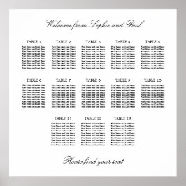 13 Tabelle Elegantes Minimalistisches Sitzdiagramm Poster
