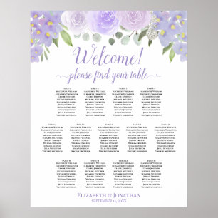 13 Tabelle Lavendel Blumenübersicht Poster