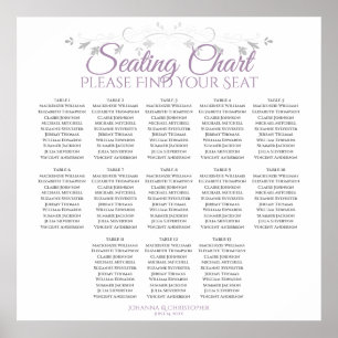 13 Tabelle Lila & grau Hochzeitstabelle Poster