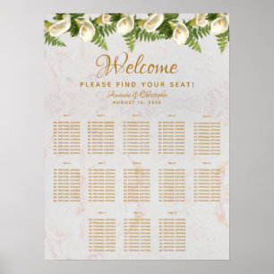 13 Tabelle Marmor Hochzeitskarte Calla Lilies Poster