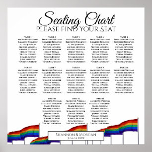 13 Tabelle Rainbow-Gay Pride Hochzeitstabelle Poster