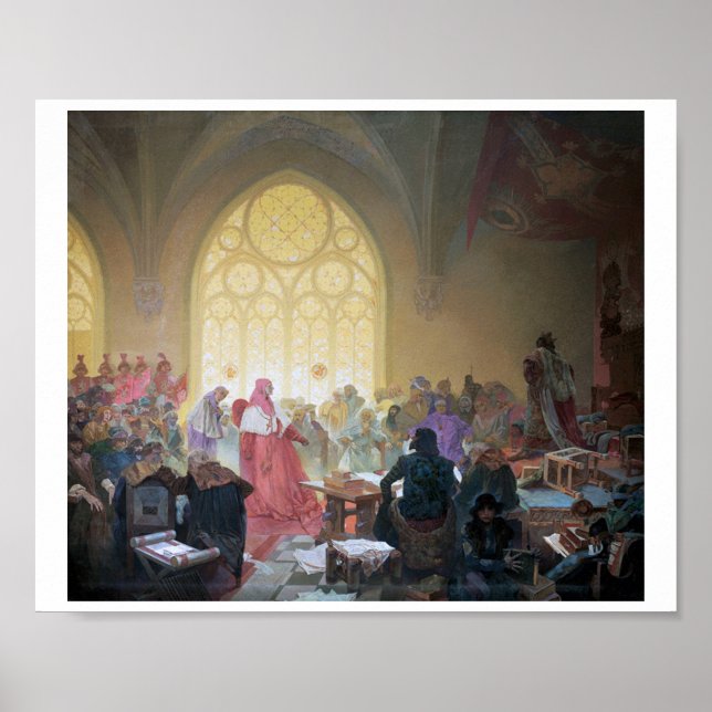 #13 The Hussite King Jiri of Podebrady, Mucha Poster (Vorne)
