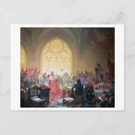 #13 The Hussite King Jiri of Podebrady, Mucha Postkarte