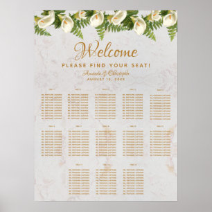 13 Tisch Hochzeit Sitzordnung Calla-Lilien Poster