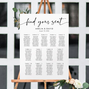 13 Tische Finde Deinen Platz Sitzplan Poster